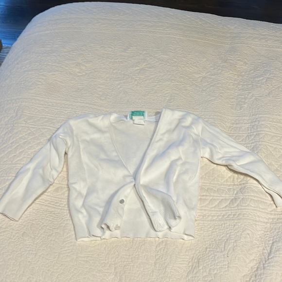 White 100% cotton Julius Berger unisex kids button up sweater! - Picture 1 of 4